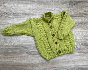 Handgestrickte Baby Strickjacke, 3-6 Monate Baby Pullover