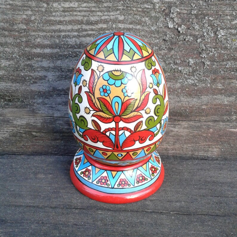 Hand Painted Easter egg wooden egg decorated russian | Etsy