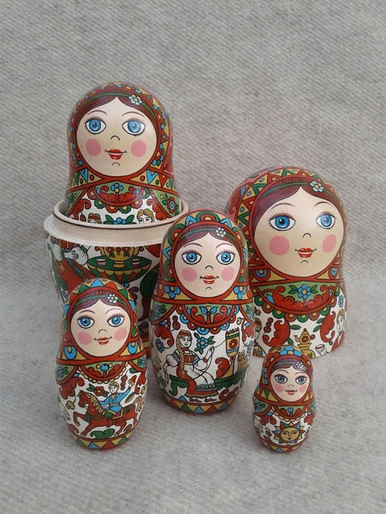 Russian nesting doll. Matryoshka Love story. Etsy