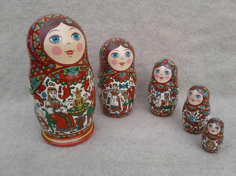 Russian nesting doll. Matryoshka Love story. Etsy