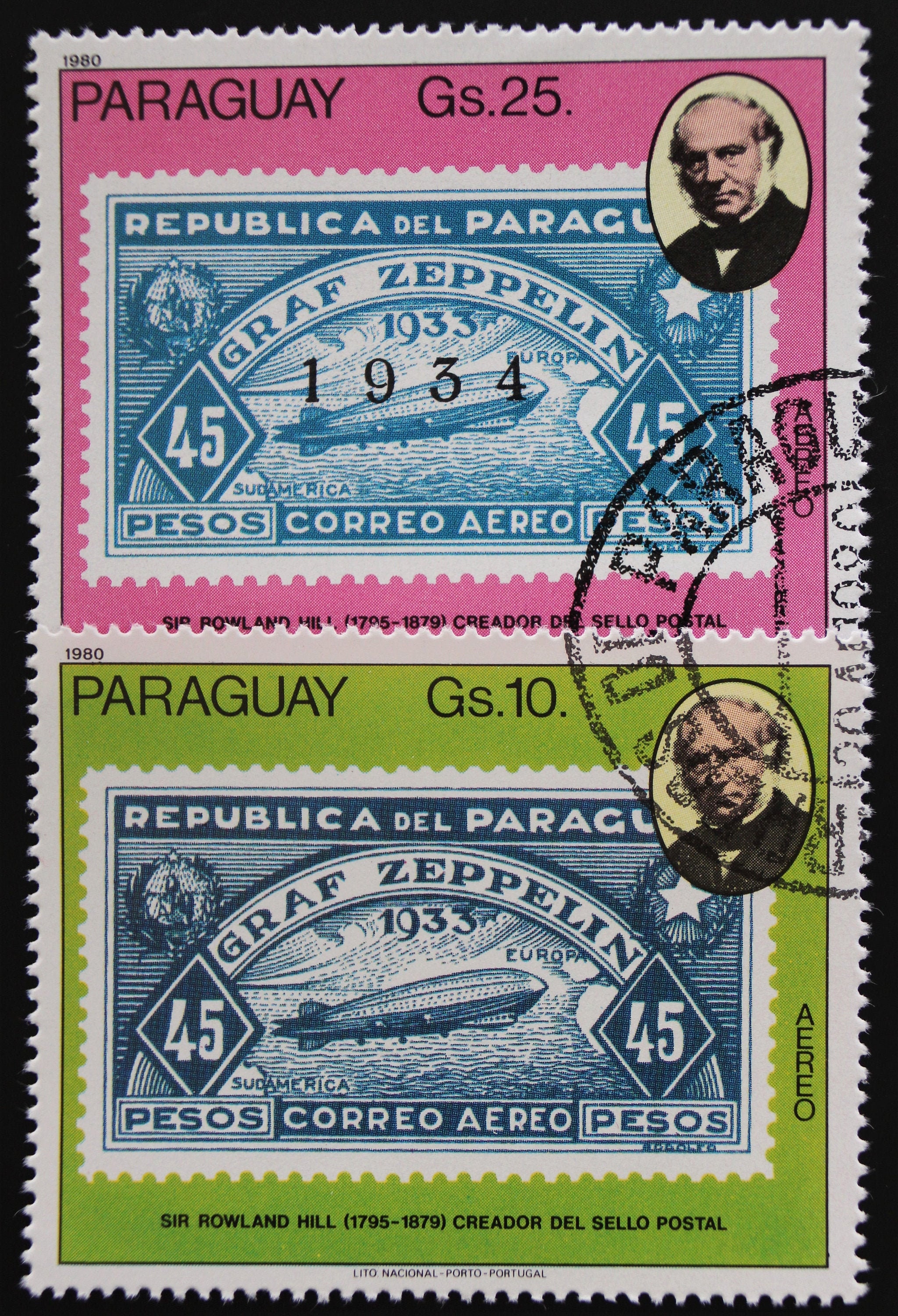 Paraguay 'Stamp on Stamp' Postage Stamp Set // 1980 Etsy