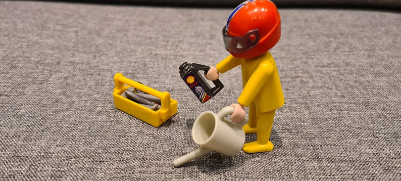 Rare Vintage Playmobil 1974 Figure Technician good condition fully equipped.