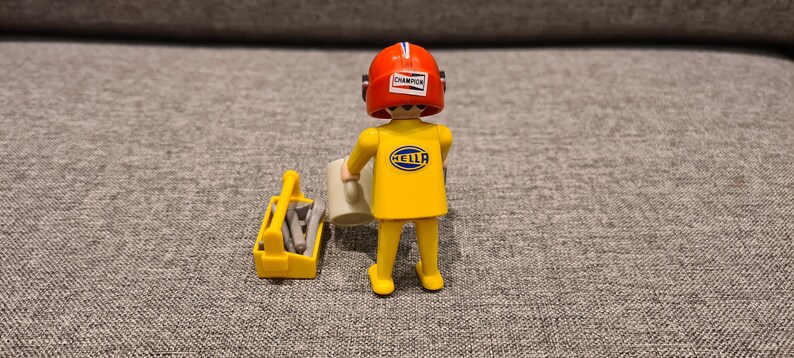 Rare Vintage Playmobil 1974 Figure Technician good condition fully equipped.