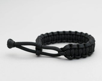 Paracord Bracelet, Mad Max, Cobra Weave, BLACK, Adjustable, Mens Bracelet, Rugged, Survival Bracelet, Everyday Carry, Bushcraft, Rope, PGUK