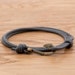 Graphite Grey Rope Bracelet, Antique Bronze Fish Hook Wrap Bracelet, Nautical Style Rope, Mens Bracelet, Minimalist, Fishing Bracelet, PGUK