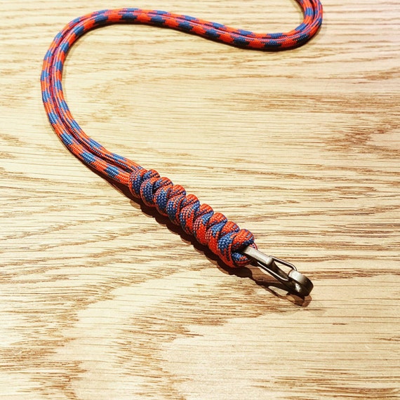 HK Hook Paracord Neck Lanyard with Breakaway Clasp and Your Choice of 5 Beads and 105 Cord Colors Gold