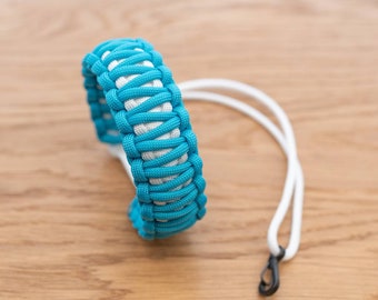 Rope Camera Wrist Strap, Turquoise & White Paracord Camera Strap, TWO Colour Camera Strap, King Cobra Weave, Camera Accessories, DSLR, PGUK