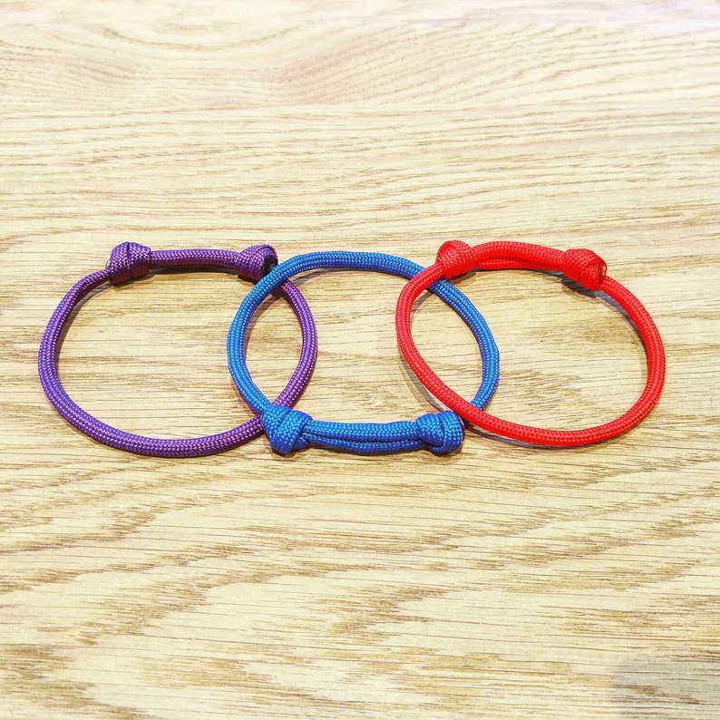 Paracord Sliding Knot Adjustable Bracelet PGUK 113 Colours Etsy