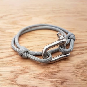 Stainless Steel Paracord Wrap Bracelet, Nautical Rope Bracelet, U / D Shackle, Mens Bracelet, Sailors Bracelet, Unisex, PGUK