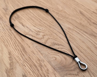 Rope Thimble Necklace, Paracord Necklace, Nautical Stainless Steel Pendant, Adjustable, Mens Necklace, Sailors gift, Minimalist