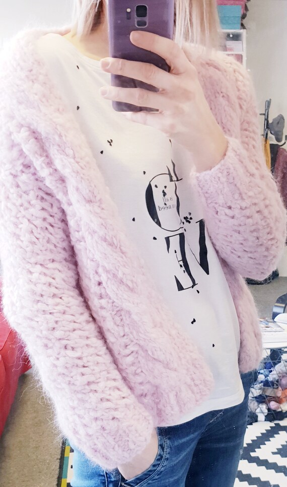 chunky loose knit cardigan