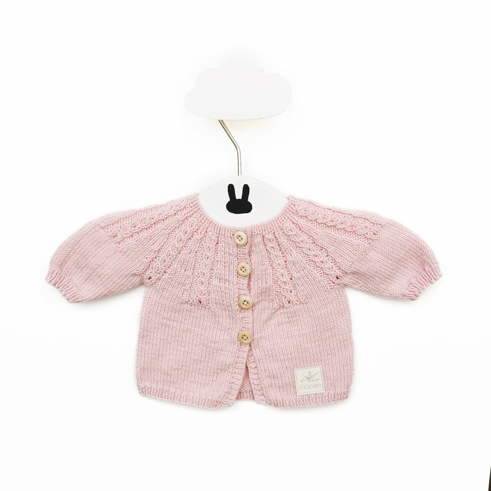 Hand Knitted Baby Girl Cardigan Pink Seamless Baby Sweater Etsy UK