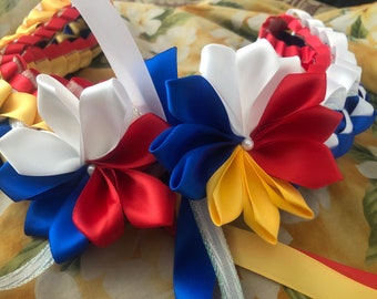 Phil-Am (Filipino-American) Deluxe Ribbon Lei