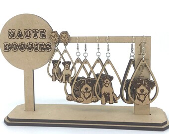 Jack Russell Terrier wood earrings - choice of style and size
