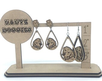 Labrador wood earrings - choice of styles and sizes