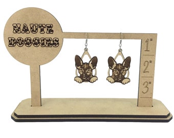 Sphynx peeking wood earrings | cat earring | cat gift