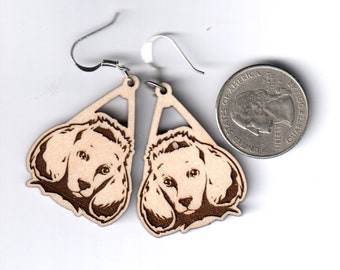 Miniature Poodle wood earrings