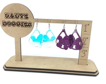 Poodle - silhouette earrings - choice of glitter or iridescent - Standard Poodle