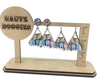 Poodle multicolor face wood earrings - Standard Poodle - choice of styles