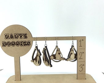 German Shepherd wood earrings -  full body - choice of sizes