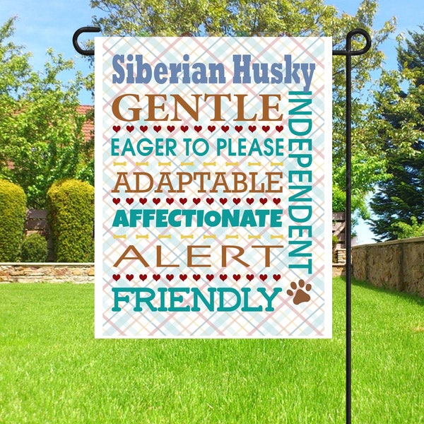 Siberian Husky Gartenflagge – 12 X 18 Zoll (ca. 30 X 45 Cm) Mit Husky-Motiv