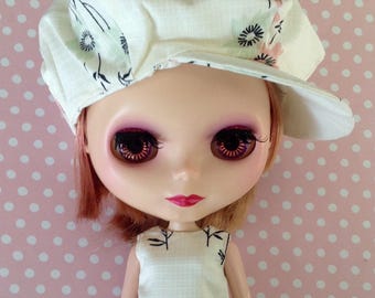 Vestido de flores de primavera mod y vendedor de periódicos Cap Set * Blythe * Pullip *