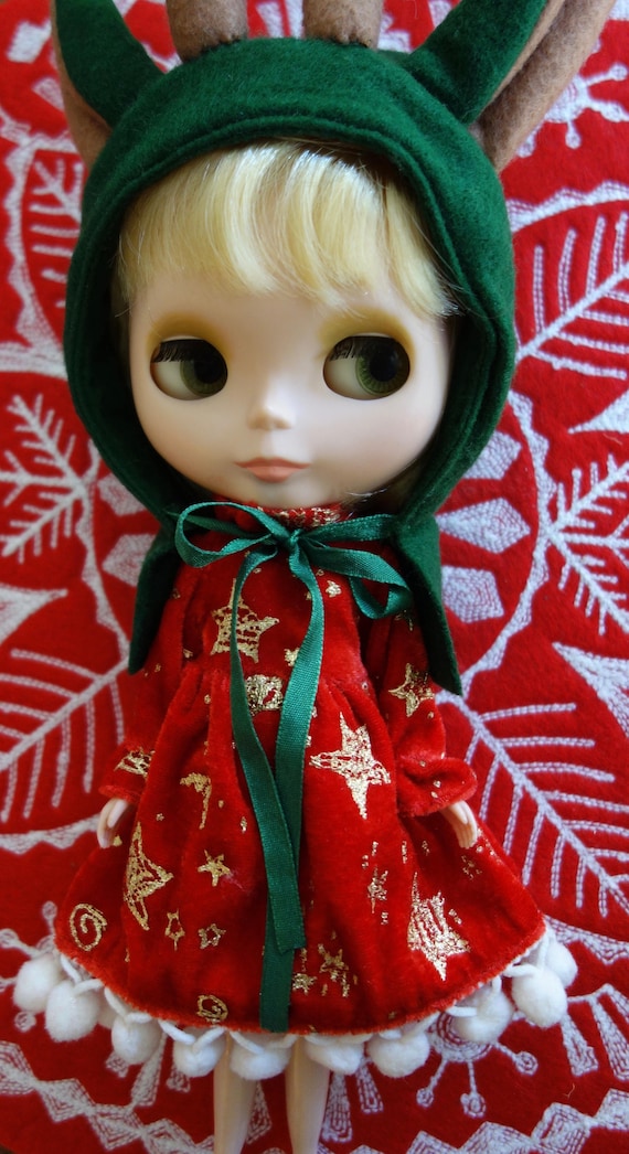 Christmas Reindeer Holiday Dress Set * Blythe * Pullip *