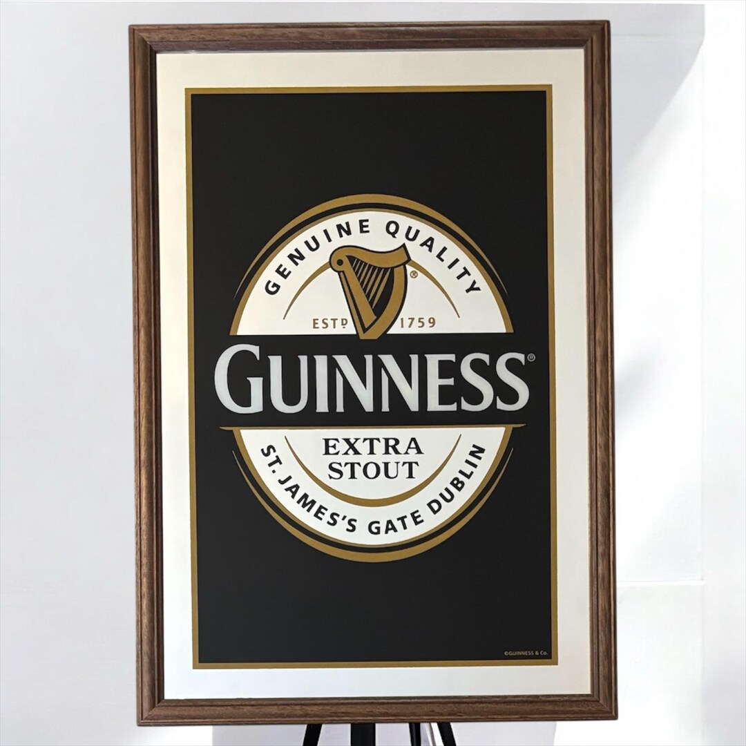 Guinness Label Wooden Framed Pub Mirror – 64cm X 44cm - Etsy