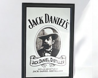 Jack Daniels Head Wooden Framed Pub Mirror – 64cm x 44cm