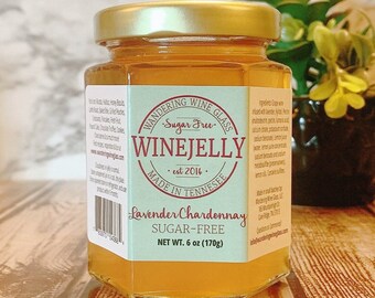 SUGAR-FREE Lavender Chardonnay Jelly, Sugar free Jelly, Keto Jelly, Low Carb Food, Diabetic Friendly, No Added Sugar, All Natural, Fun Gift