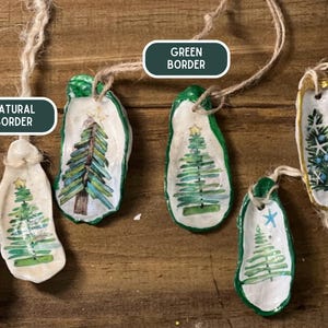 Christmas Tree Oyster Shell Ornaments | Christmas Ornaments | Beach Ornaments | Coastal Christmas