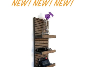 Vertical Key Holder with 3 shelves and key hooks