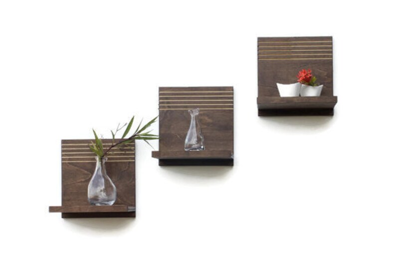 Floating Shelves x3 Wood Shelves Floating Wood Shelf Etsy