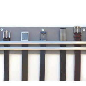 Belt Rack - Gift for Men, Mens Belt Organizer, Belt Holder, Fathers Day Gift, Closet Organizer, Groomsmen Gifts, Tie Rack, Industrial Decor