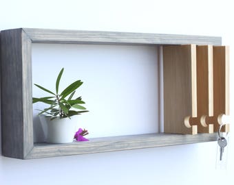 Entryway Organizer, Modern Shelf Key Rack for Wall