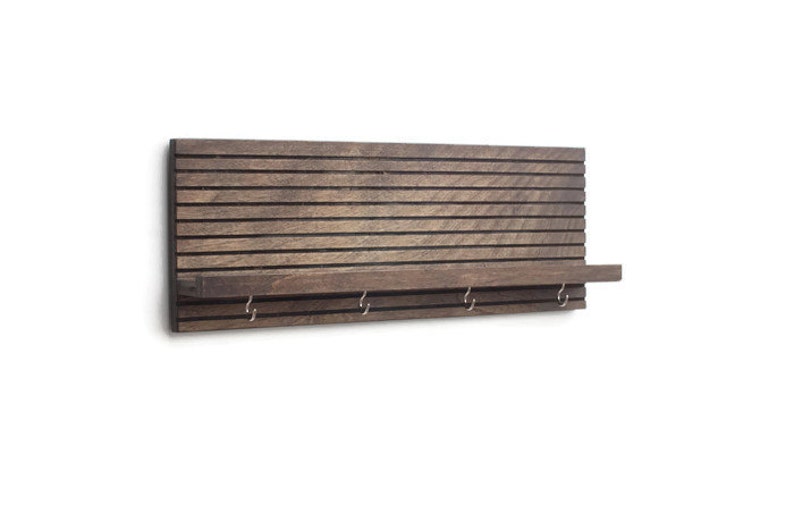 Key Rack, Entryway Organizer, Key Holder for Wall, Gift for Men, Floating Shelf, Shelf With Hooks, Wood Shelf, Wedding Gift, Wall Key Holder