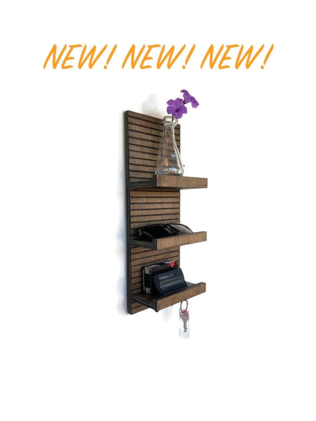 Vertical Key Holder Entryway Organizer Shelf Storage Shelf With