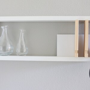 Wall Key Holder, Modern Shelf, White Key Shelf, Key Hanger, Solid Wood, Wood Shelf, Entryway Wall, Key and Mail Holder, image 6