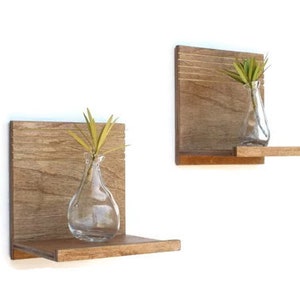 Étagères flottantes (paire), Étagère murale flottante, Étagère en bois, Étagère murale moderne des années 50, Étagères en bois, Décoration de chambre à coucher, Étagères modernes, Moderne