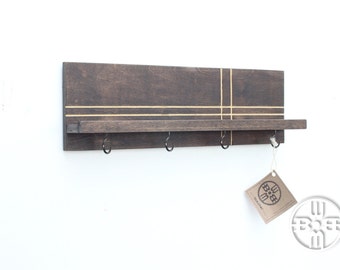 Modern Shelf, Key Holder for Wall, Key Rack Shelf With Hooks, Entryway Organizer, Key Hook, Key Storage, Gift for Women, Housewarming Gift