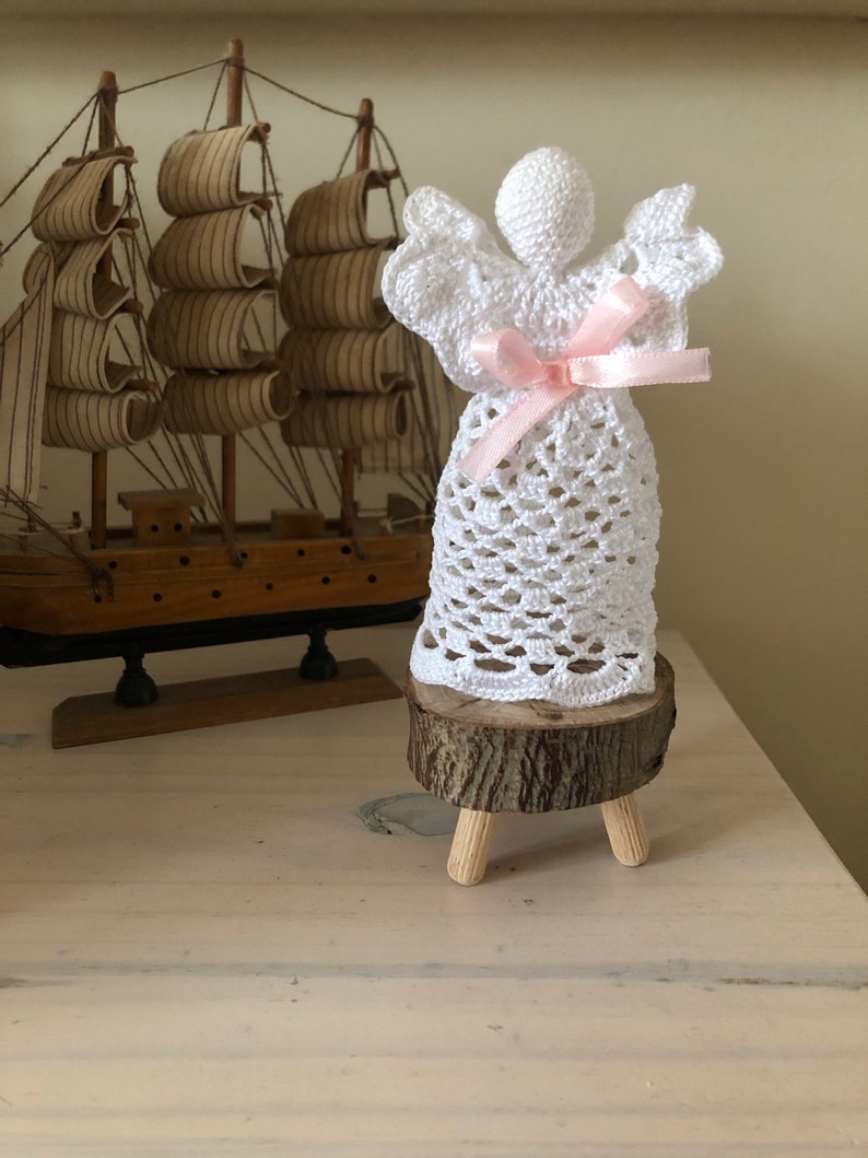 Large crochet standing angelChristmas ornamentXmas tree topperDecorationHandmade gift