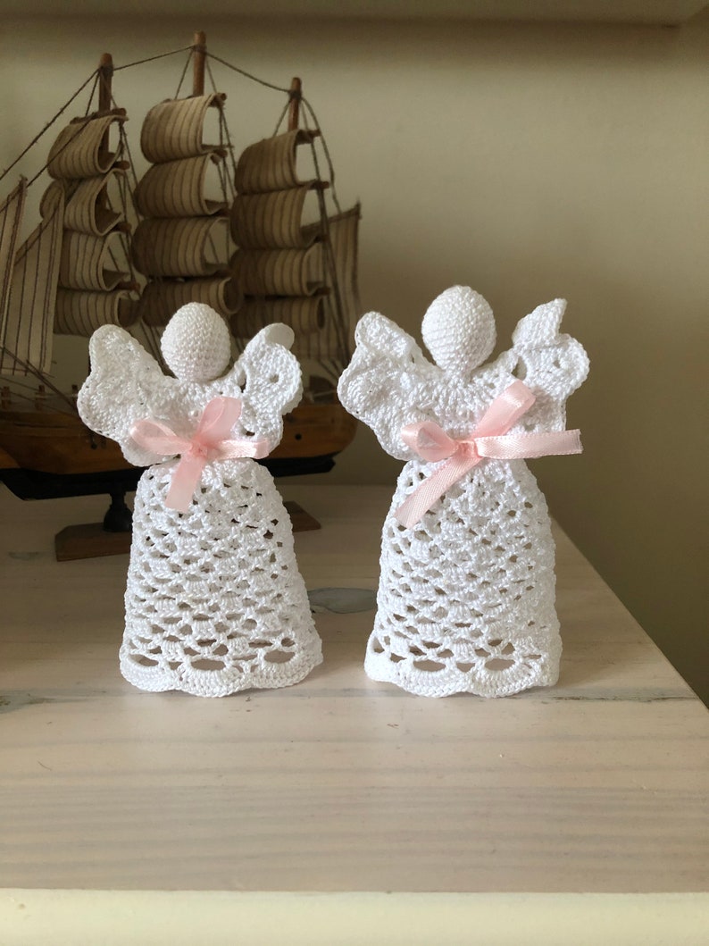 Large crochet standing angelChristmas ornamentXmas tree topperDecorationHandmade gift