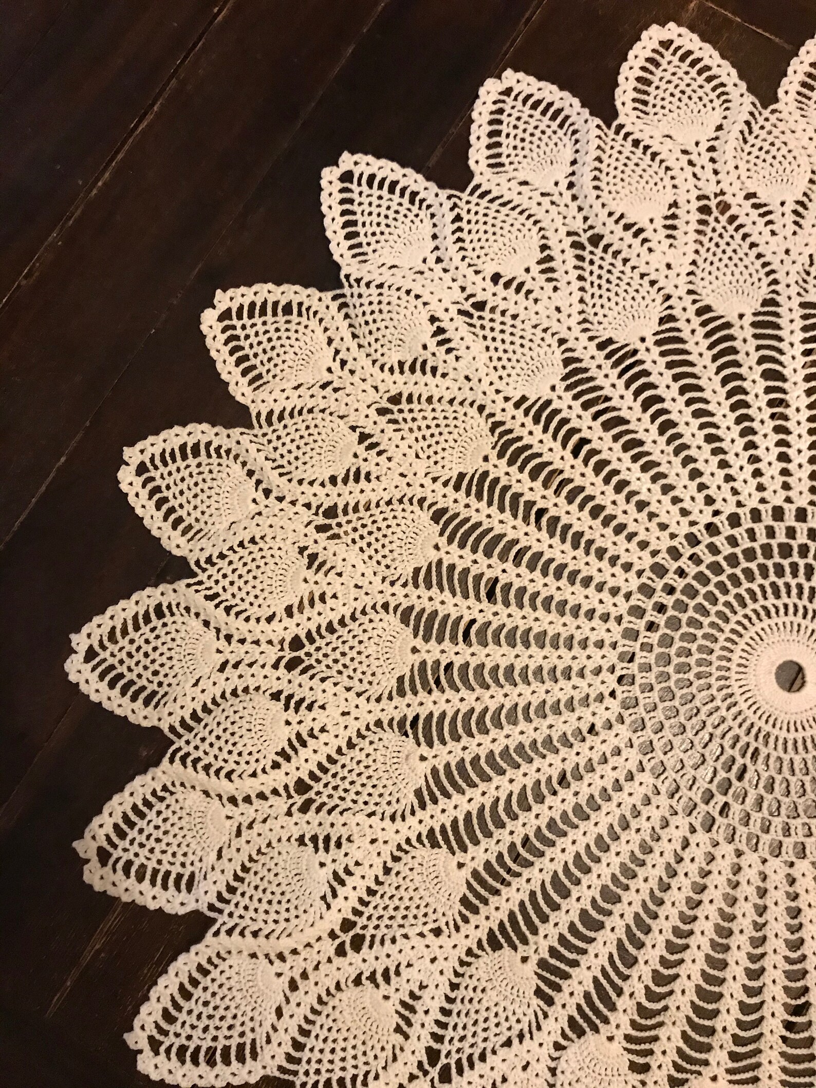 Large Crochet Pineapple Doily, Round Table Centerpiece, Handmade Gift