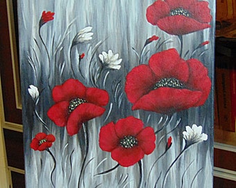 kwiaty - Maki Czerwone -obraz - abstrakcja
