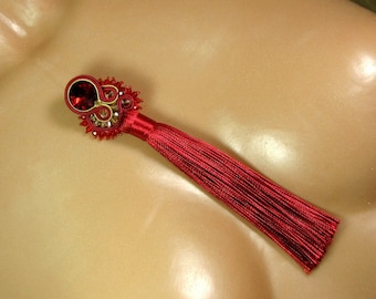 Modèles - boucles d'oreilles soutache avec caprices, rouge