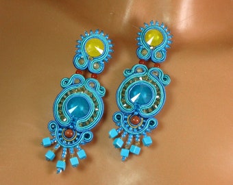 Dreamers - pendientes de soutache turquesa