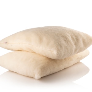 Organic Wool Pillow, Sleeping Pillow, Wool Pillow Case, Raw Wool Filling, Soft Pillow, Hypoallergenic Bed Pillow, Bed Pillow, Wedding Gift image 3