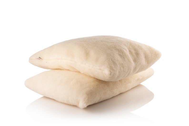 Organic Wool Pillow, Sleeping Pillow, Wool Pillow Case, Raw Wool Filling, Soft Pillow, Hypoallergenic Bed Pillow, Bed Pillow, Wedding Gift image 3