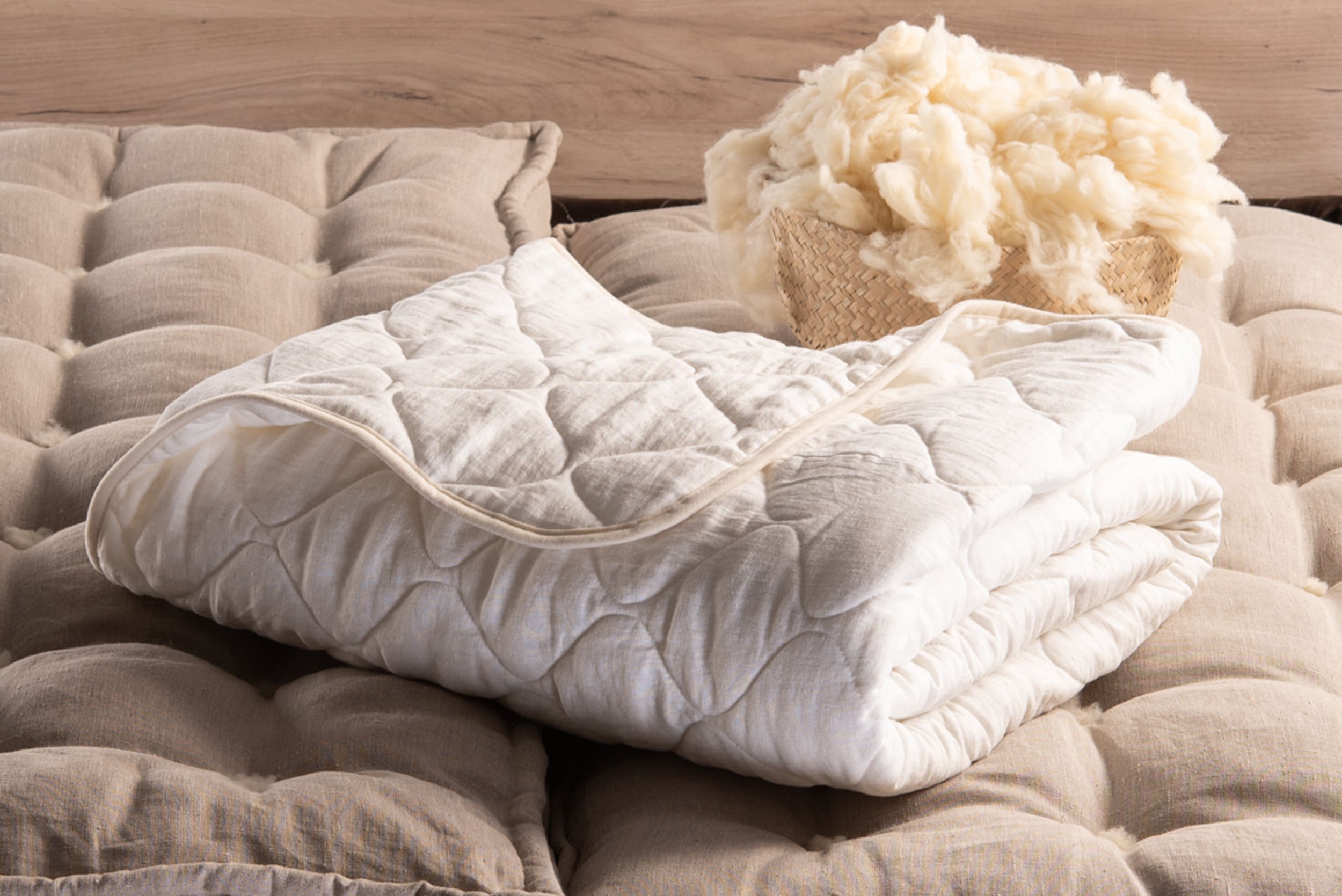 Linen Quilt Wool Filled Linen Blanket Wool Stuffed Linen - Etsy