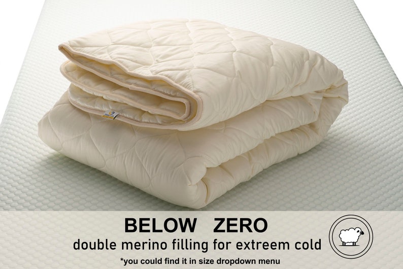 Merino Wool Quilt, Wool Duvet Cover, Wool Comforter, Housewarming Gift, Twin Bed Blanket, Cotton Sateen Blanket, Hypoallergenic Blanket image 6